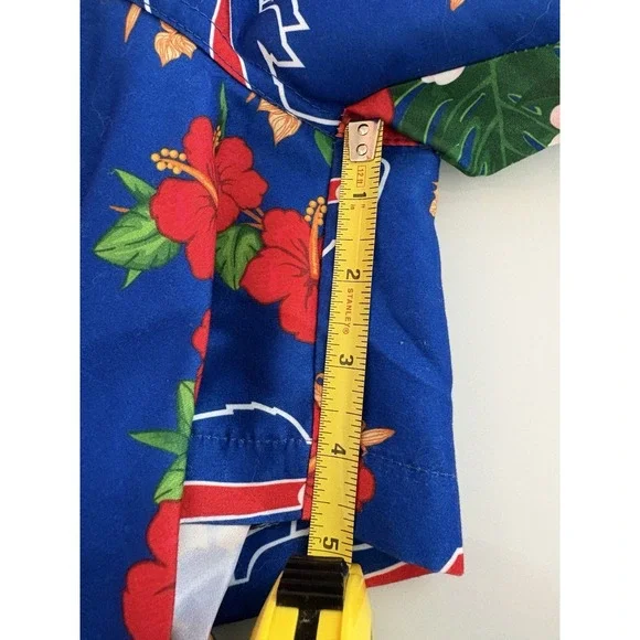 Buffalo Bills NFL Team Men's Swim Trunks Blue Hawaiian Print Lined Pockets XL - Picture 4 of 8